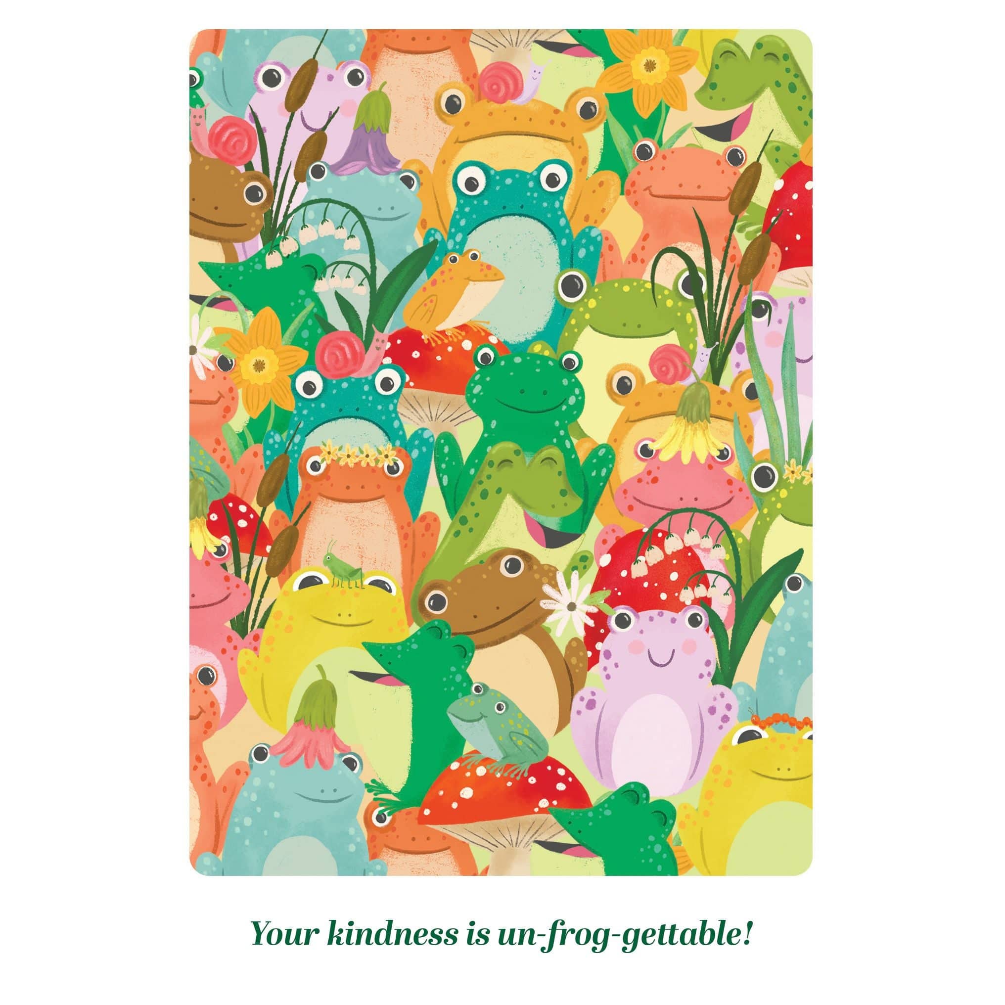 Pictura Frogs Thank You Card from All featuring colorful frog illustrations on a cheerful greeting card.
